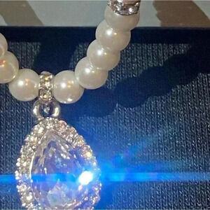 Charter Club GORGEOUS Women Pearl & Crystals Adjustable Pendant Necklace